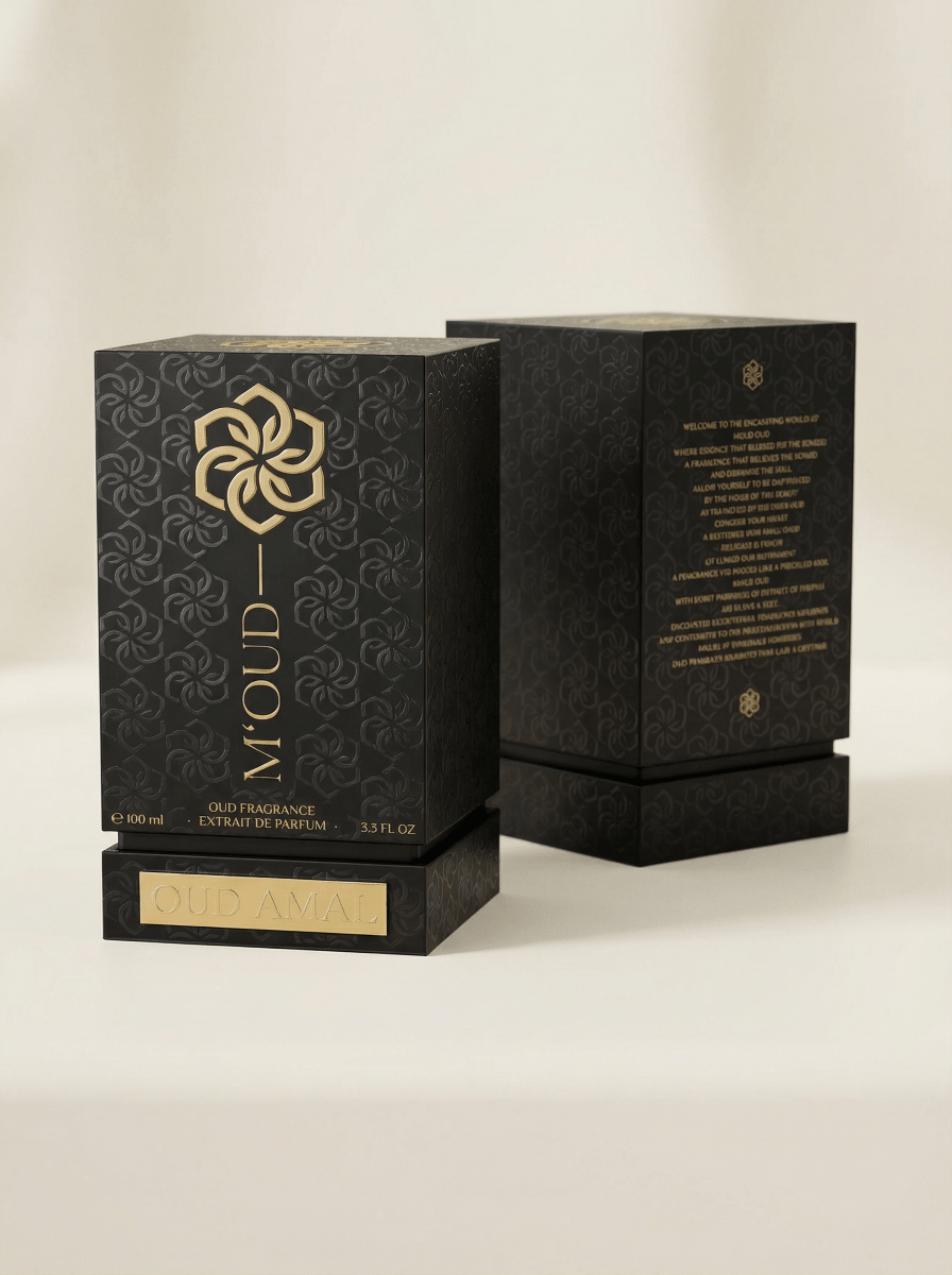 M'OUD Oud Amal — Amal means hope in Arabic — fragrance born from a daughter never born