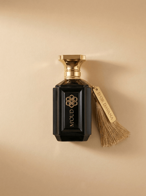 D'Or Davana Extrait — black faceted flacon with gold cap