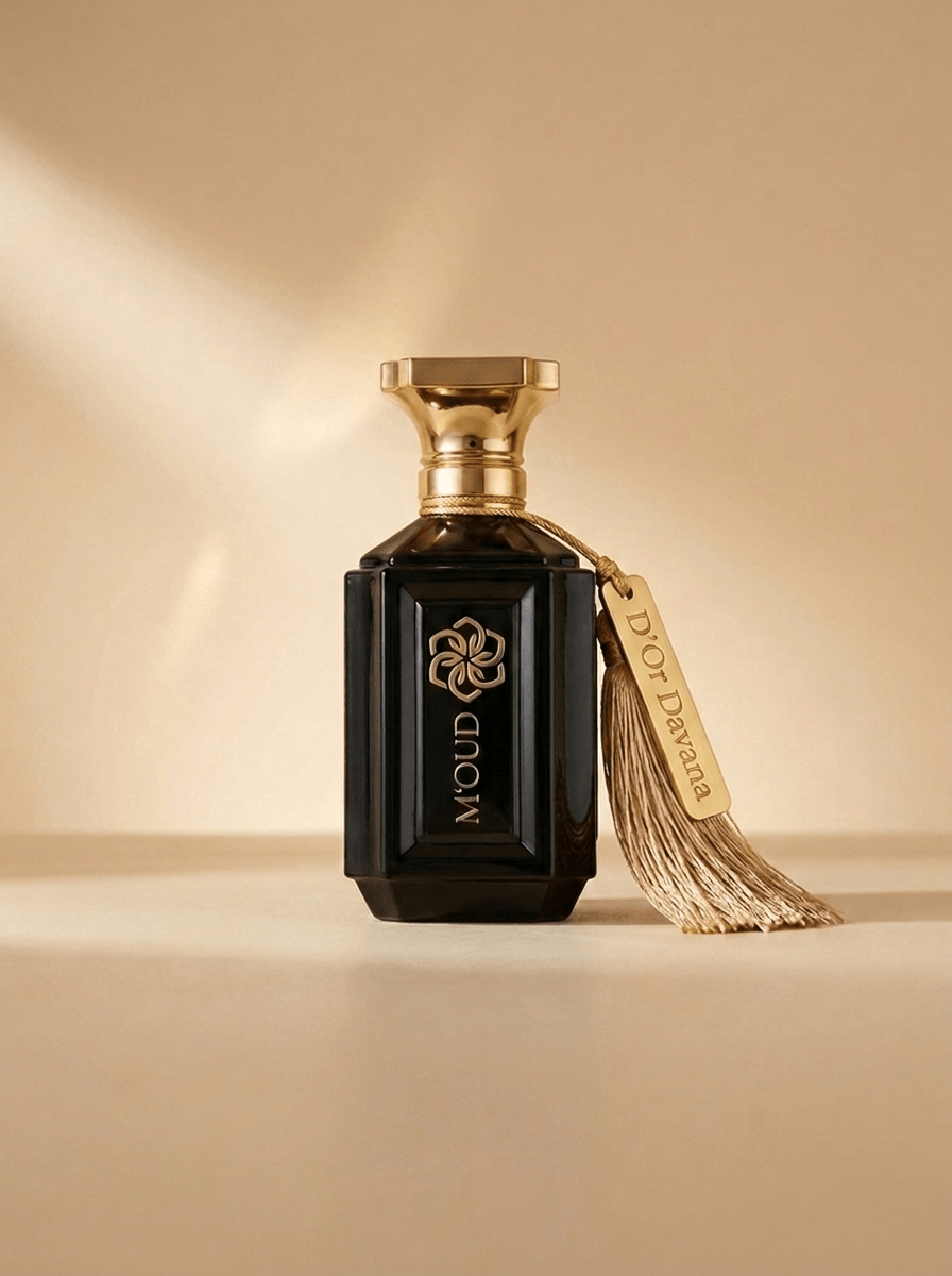 D'Or Davana Extrait de Parfum — gold-capped flacon front view